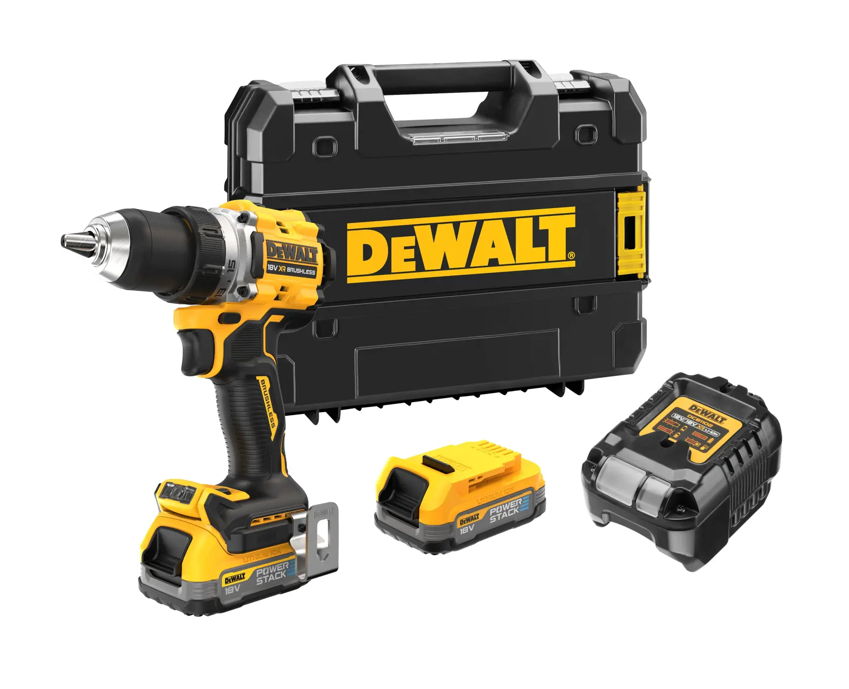 Taladro Atornillador compacto sin escobillas XR 18V POWERSTACK