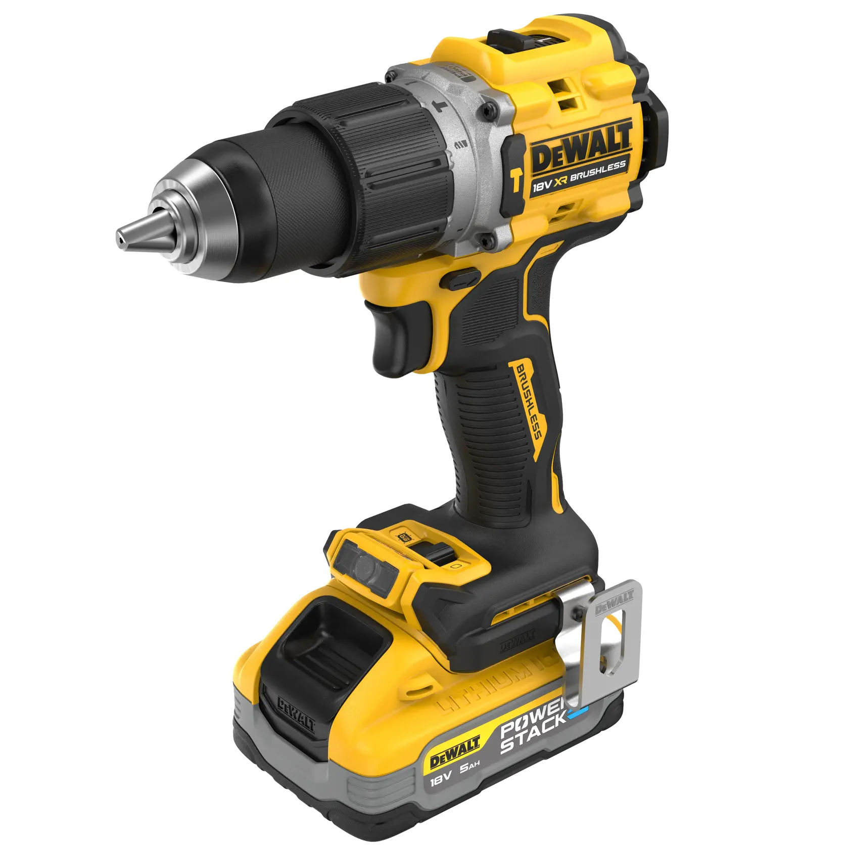 Taladro Percutor compacto sin escobillas XR 18V POWERSTACK Li-Ion 5Ah