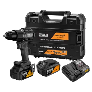 Taladro Percutor McLaren sin escobillas XR 18V 13mm 90Nm con 2 baterías Li-Ion 4Ah y maletín TSTAK