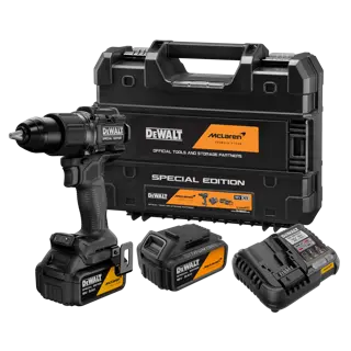 Taladro Percutor McLaren sin escobillas XR 18V 13mm 90Nm con 2 baterías Li-Ion 5Ah y maletín TSTAK
