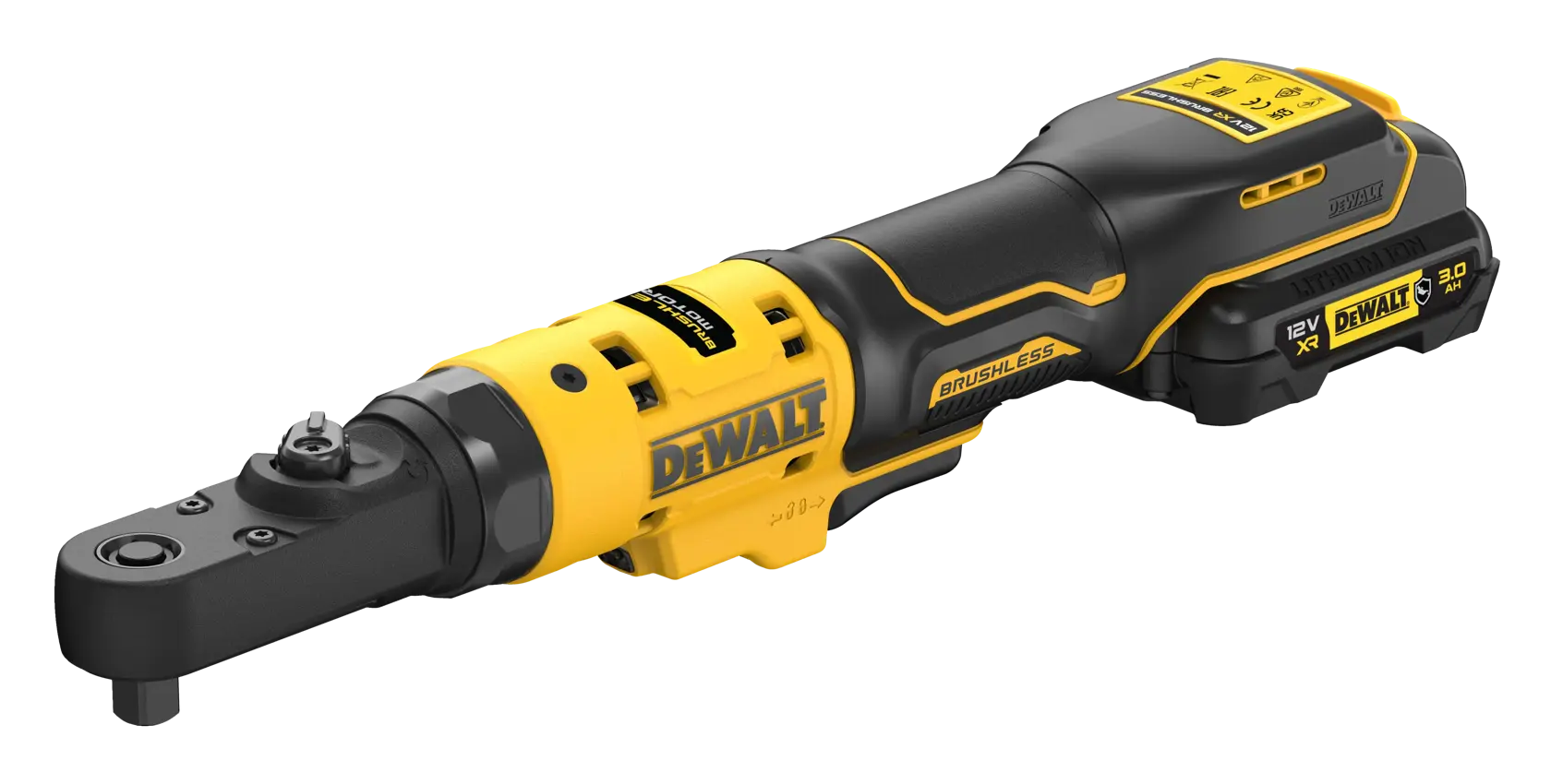 Llave de Carraca sin escobillas 1/4‘’ y 3/8’’ XR 12V Li-Ion 3Ah engomadas