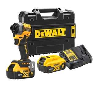 Logotipo de DEWALT en letras negras y audaces centrado sobre un fondo blanco.