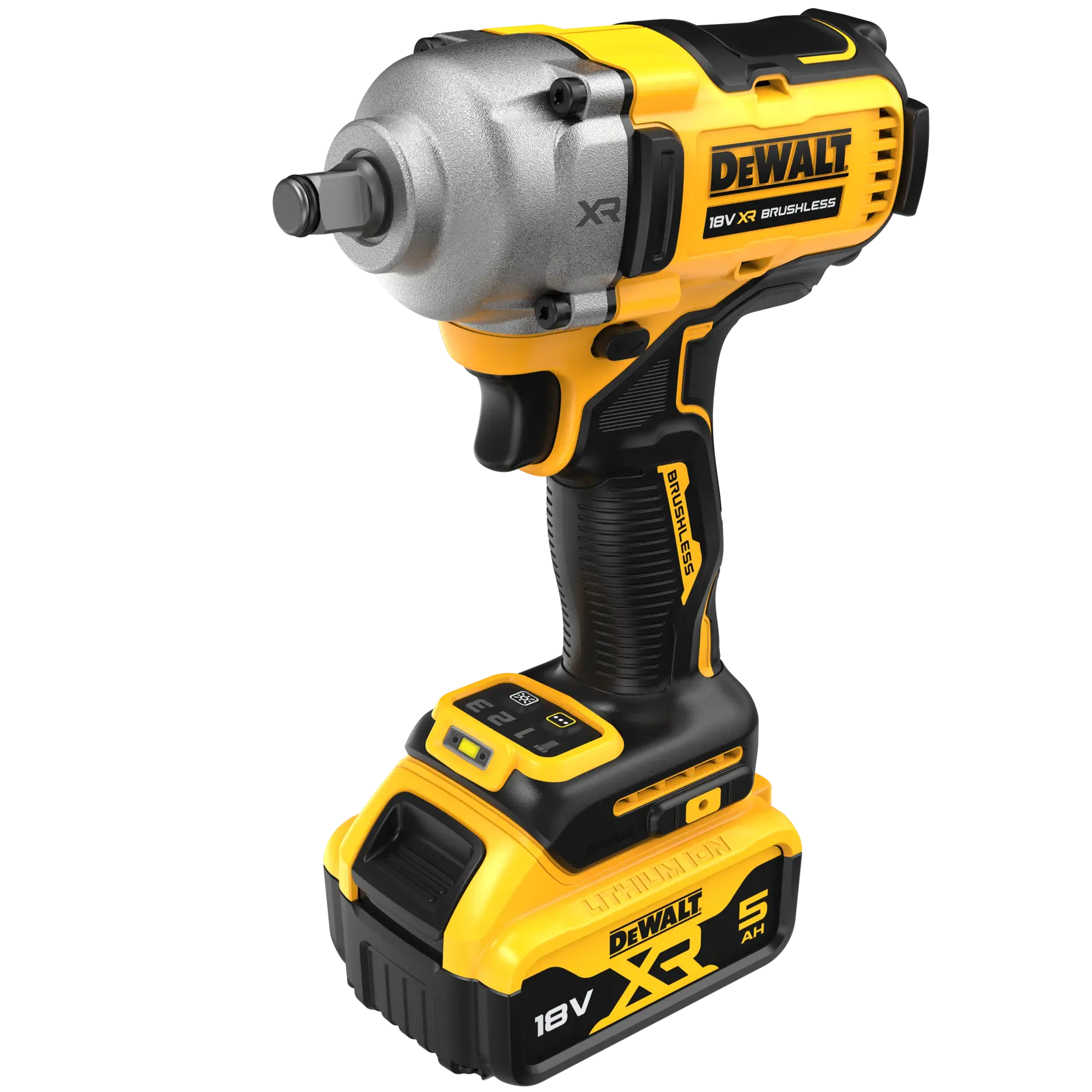 Llave Impacto sin escobillas XR 18V 1/2“ Par Medio con 2 baterías Li-Ion 5Ah