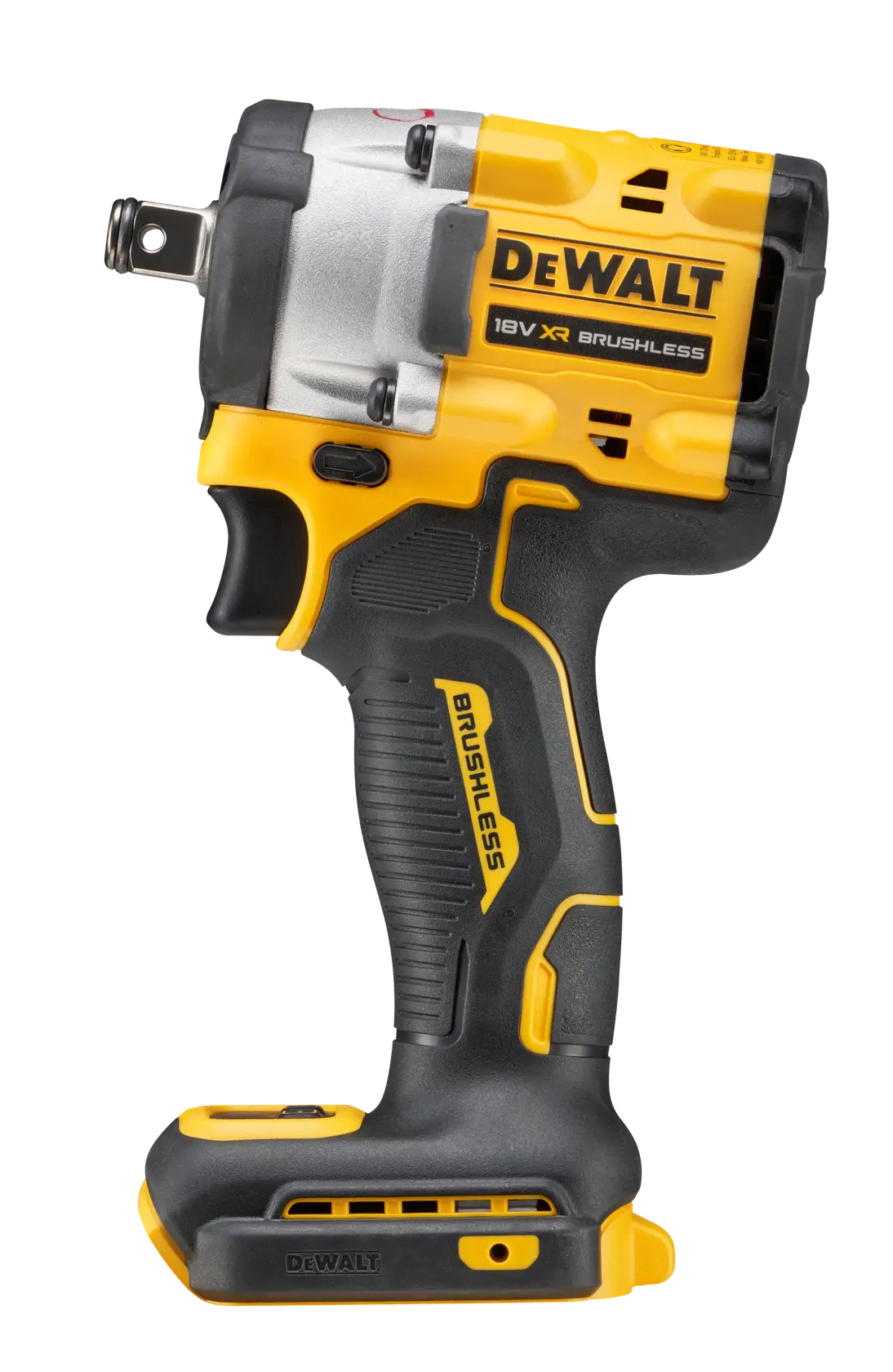Llave de impacto DEWALT, SKUs DCF921N, DCF921N-XJ, DCZ294P2-XE. Herramienta amarillo-negra.
