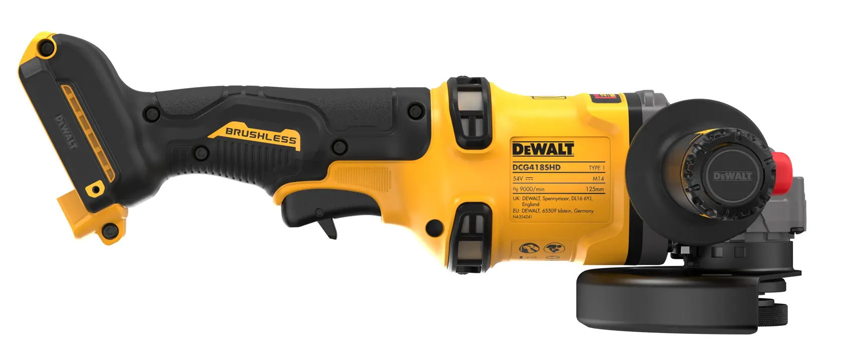 Mini-Amoladora sin escobillas XR FLEXVOLT 54V 125mm con Interruptor en Mango Lateral sin cargador/batería y maletín TSTAK