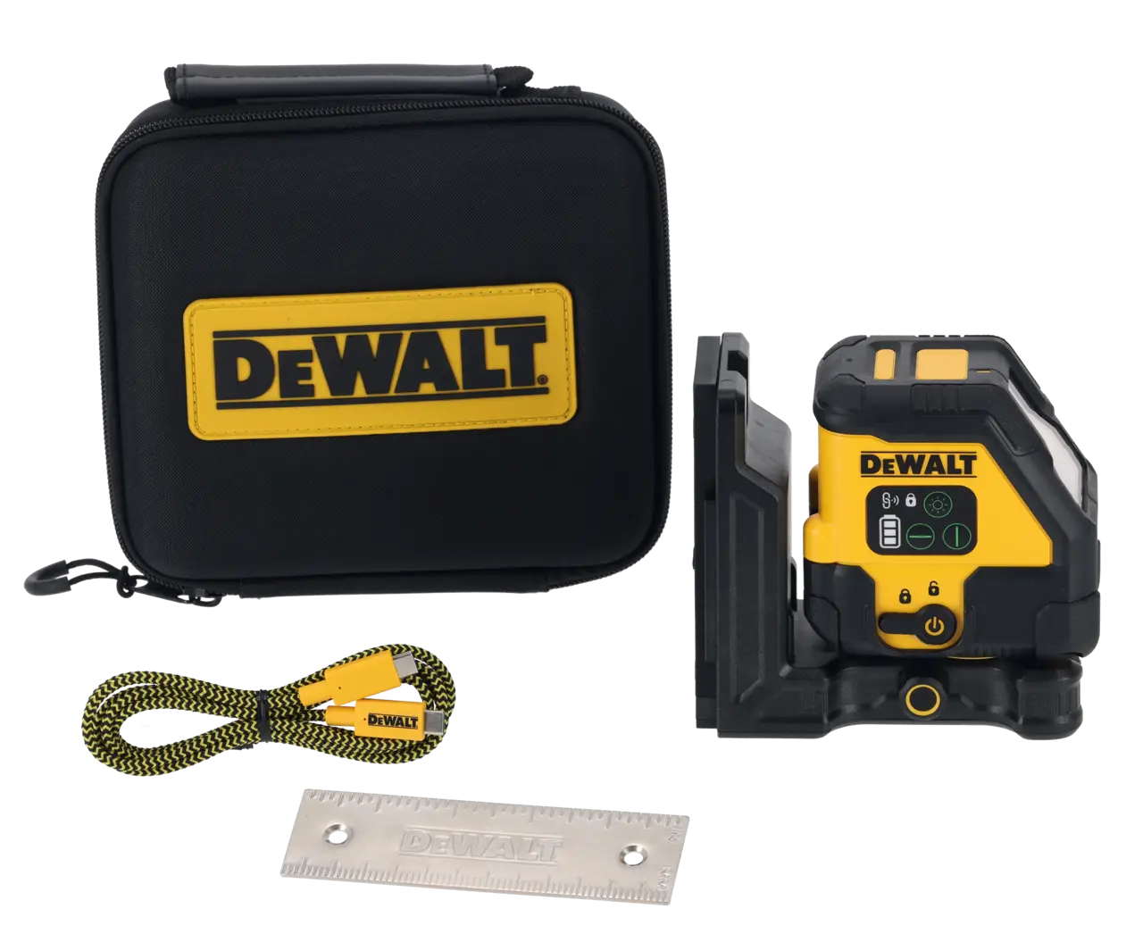 DeWalt Nivel Láser autonivelante USB-C VERDE de 2 líneas en cruz (horizontal y vertical) · DCLE14201GB-XJ