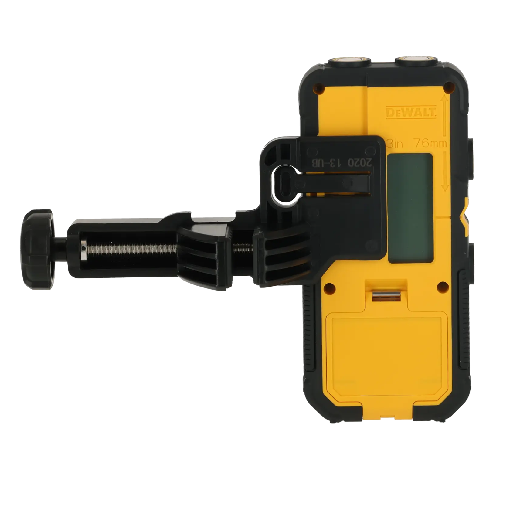 Producto de fotografía DEWALT, DCLE15211R y DCLE15211R-QW, dispositivo amarillo-negro con pinza.