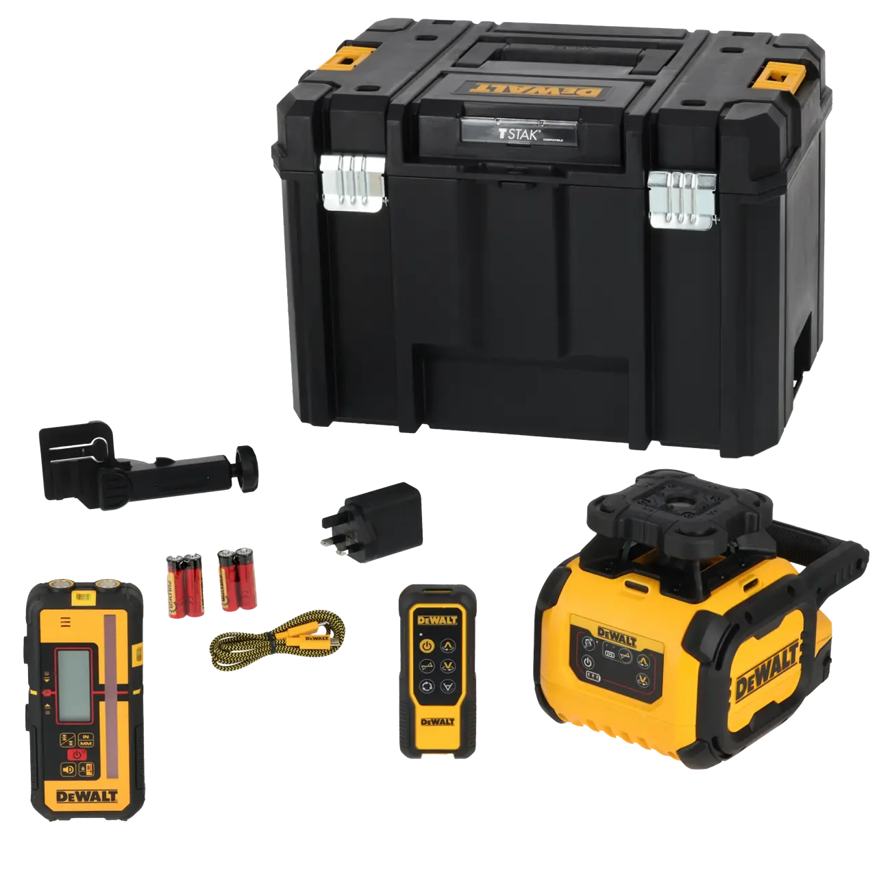 DeWalt Kit básico: Nivel láser rotativo ROJO USB-C · DCLE15211R-QW