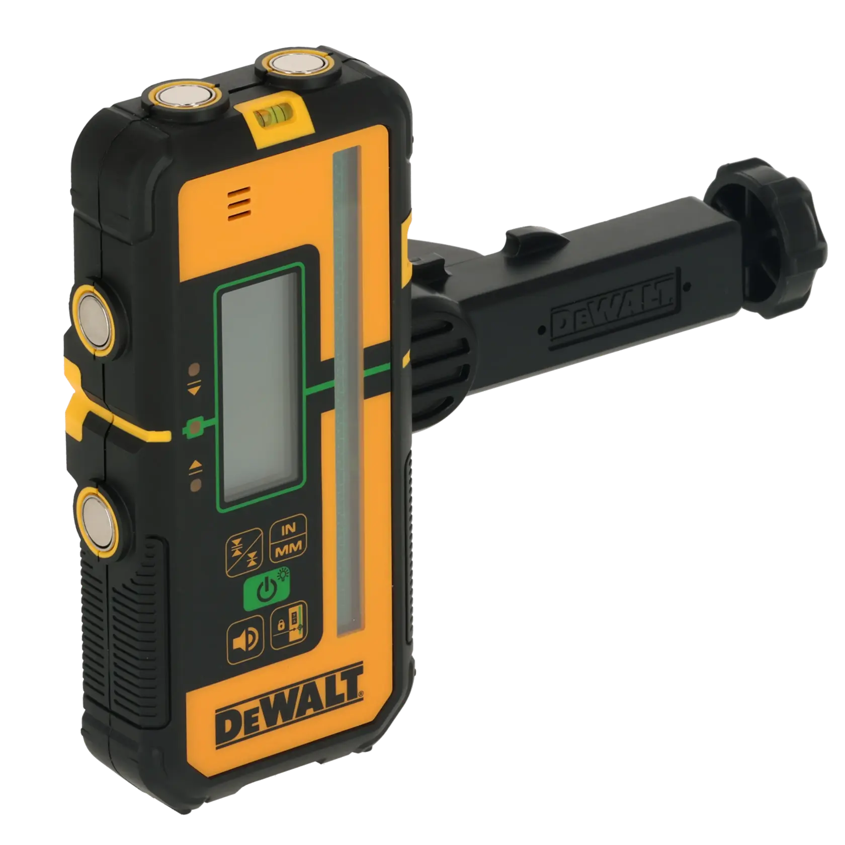 DEWALT DCLE15221G-QW, DCLE15221G herramienta fotográfica con pantalla y brazo de montaje.