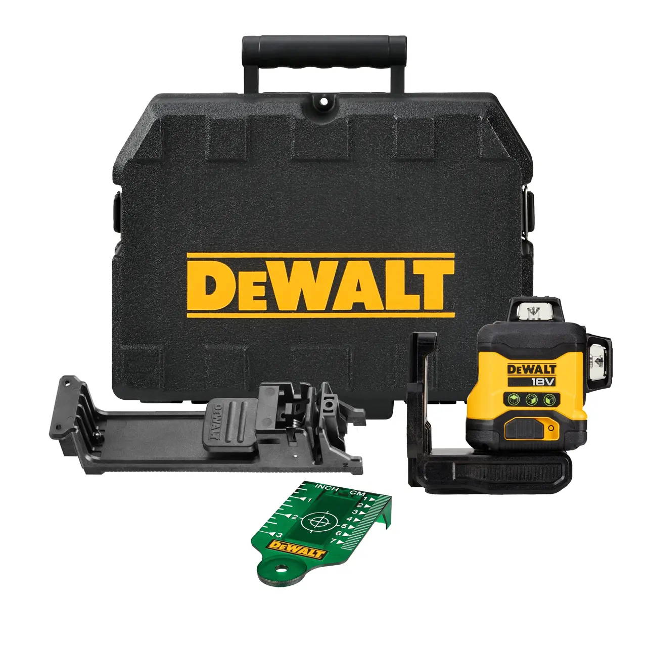 DeWalt Nivel láser autonivelante VERDE de 3 líneas 360° sin batería 18V Li-Ion 2Ah · DCLE34031N-XJ