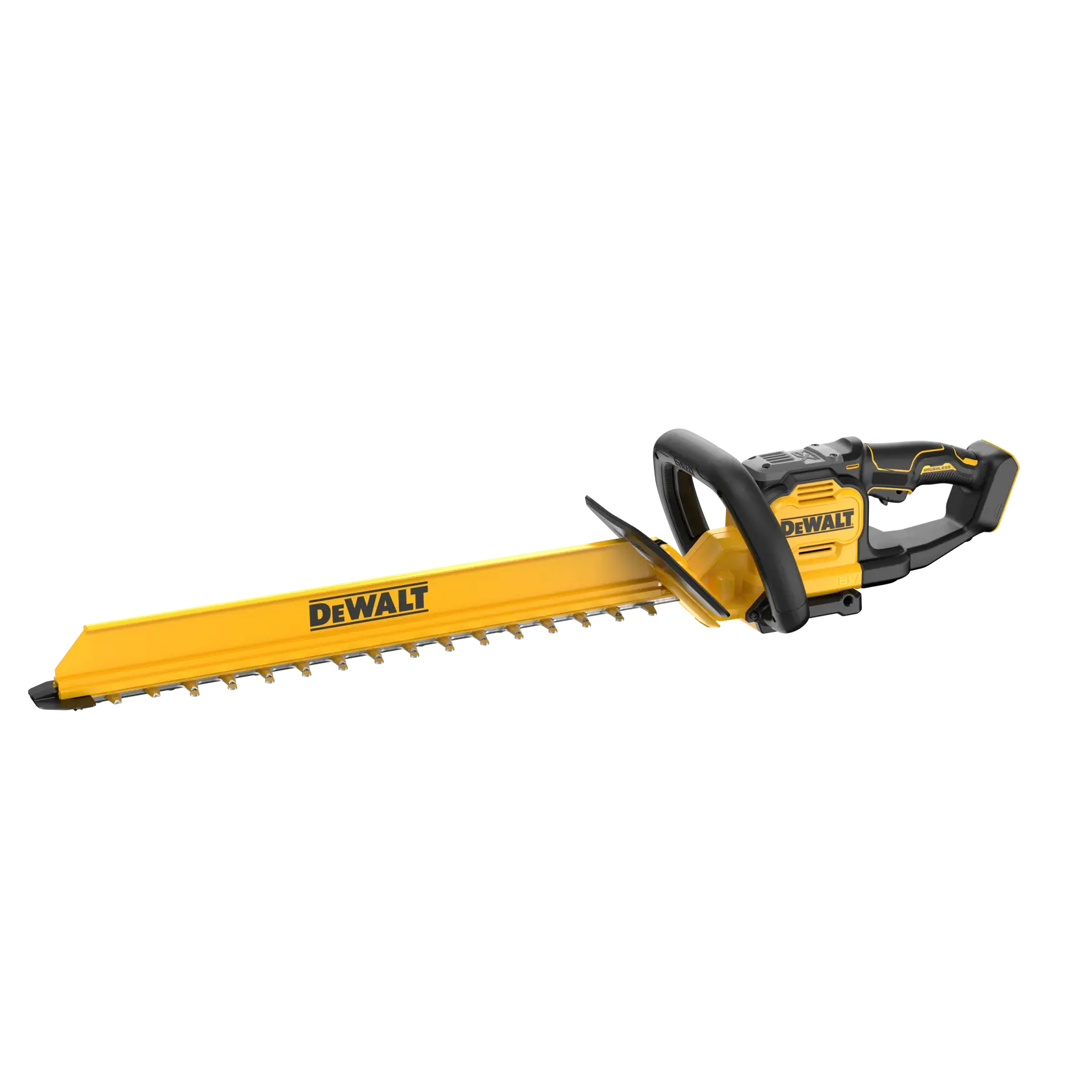 Cortasetos DEWALT amarillo, SKUs DCMHT567N, DCMHT567N-XJ. Producto de fotografía.