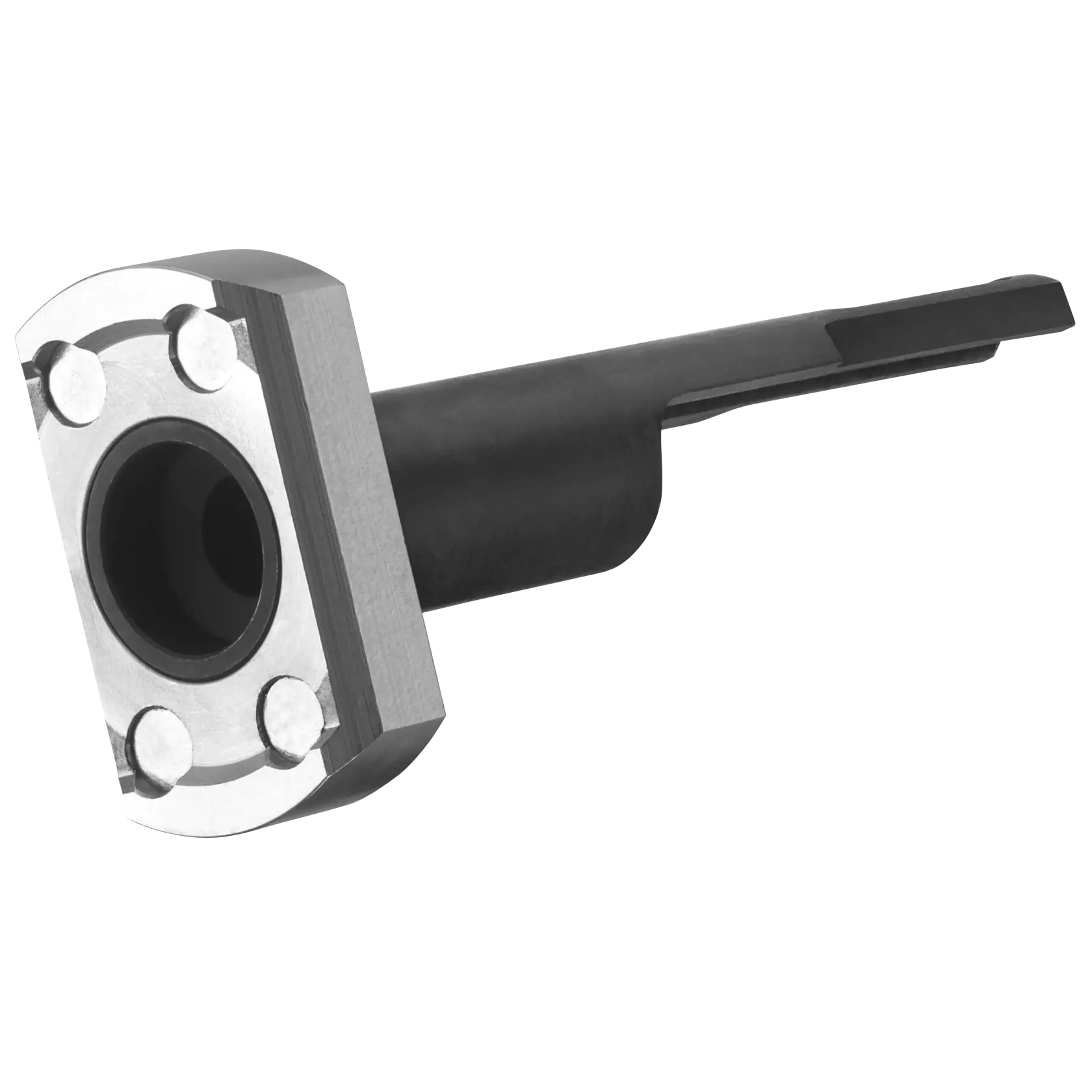 Adaptador de metal DEWALT DCN8902 para herramientas fotográficas en fondo blanco.