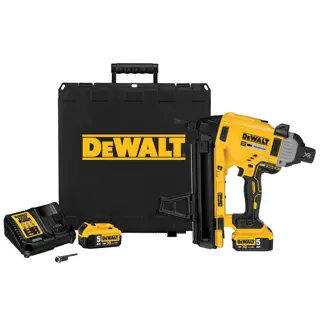 Logotipo de DEWALT en letras negras y audaces centrado sobre un fondo blanco.