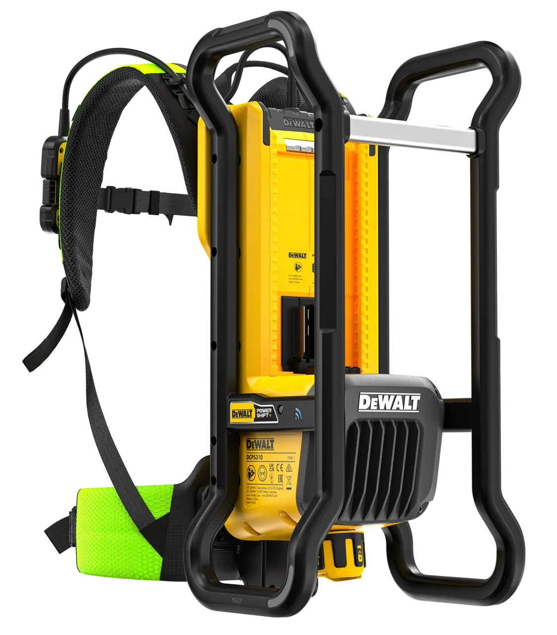 Logotipo de DEWALT en letras negras y audaces centrado sobre un fondo blanco.
