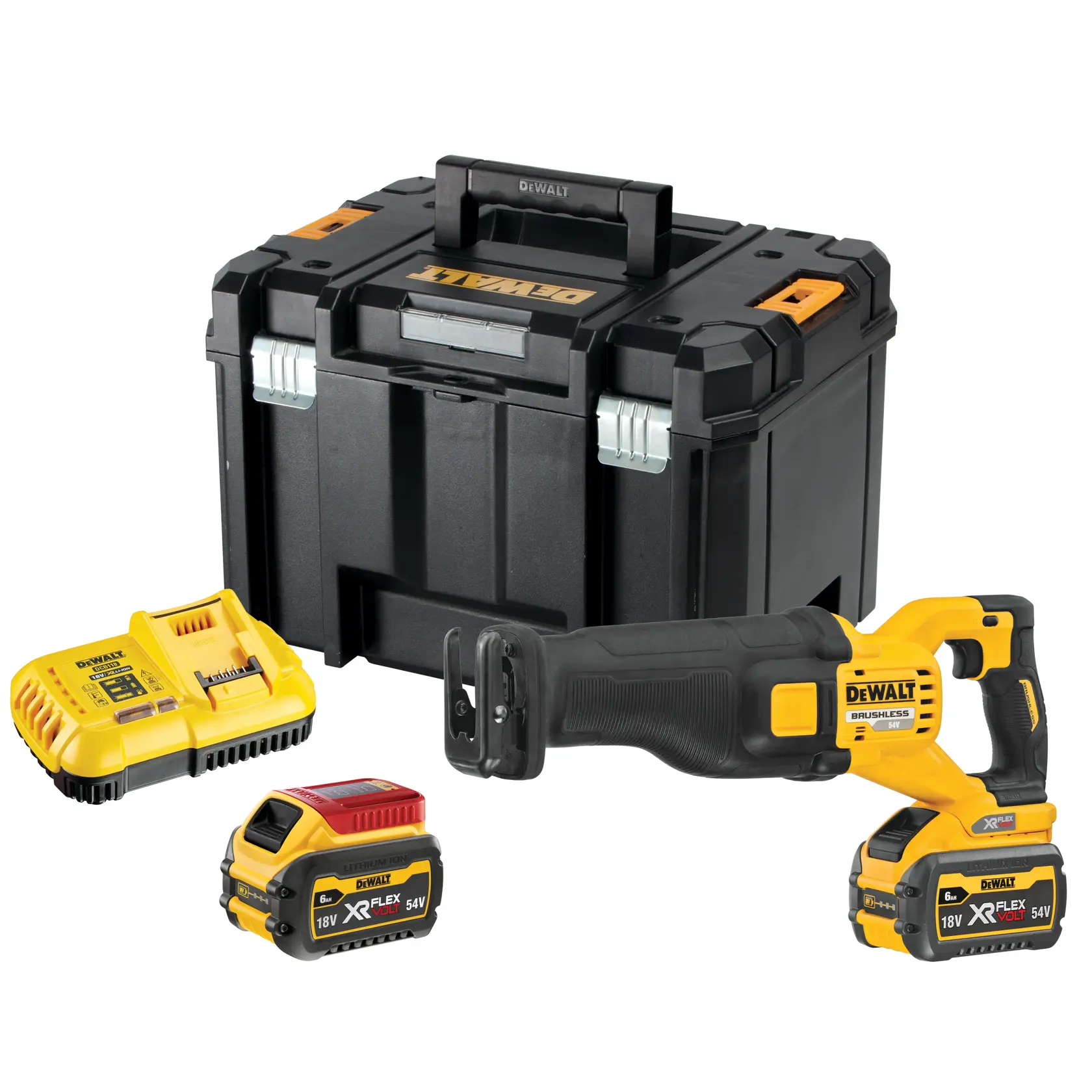 Sierra Sable sin escobillas XR FLEXVOLT 54V con 2 baterías 54V/18V Li-Ion 6Ah