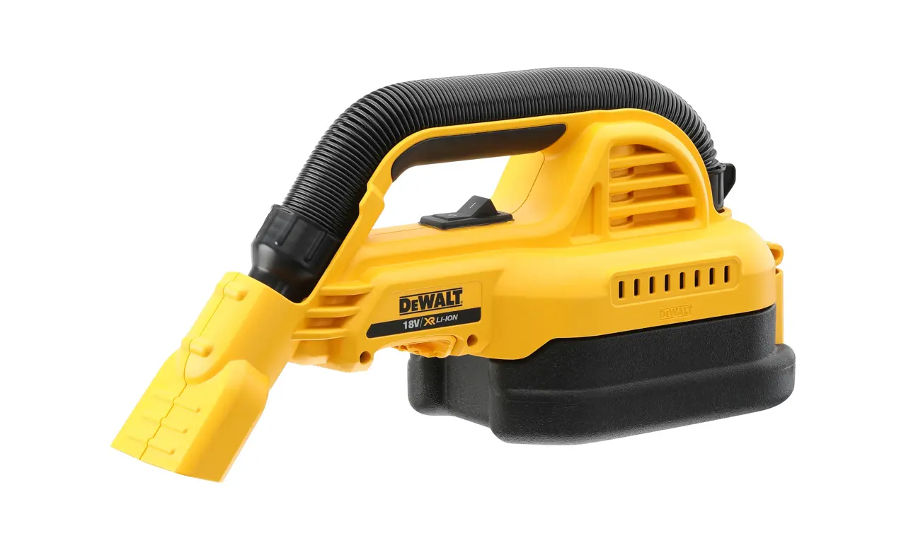 Logotipo de DEWALT en letras negras y audaces centrado sobre un fondo blanco.