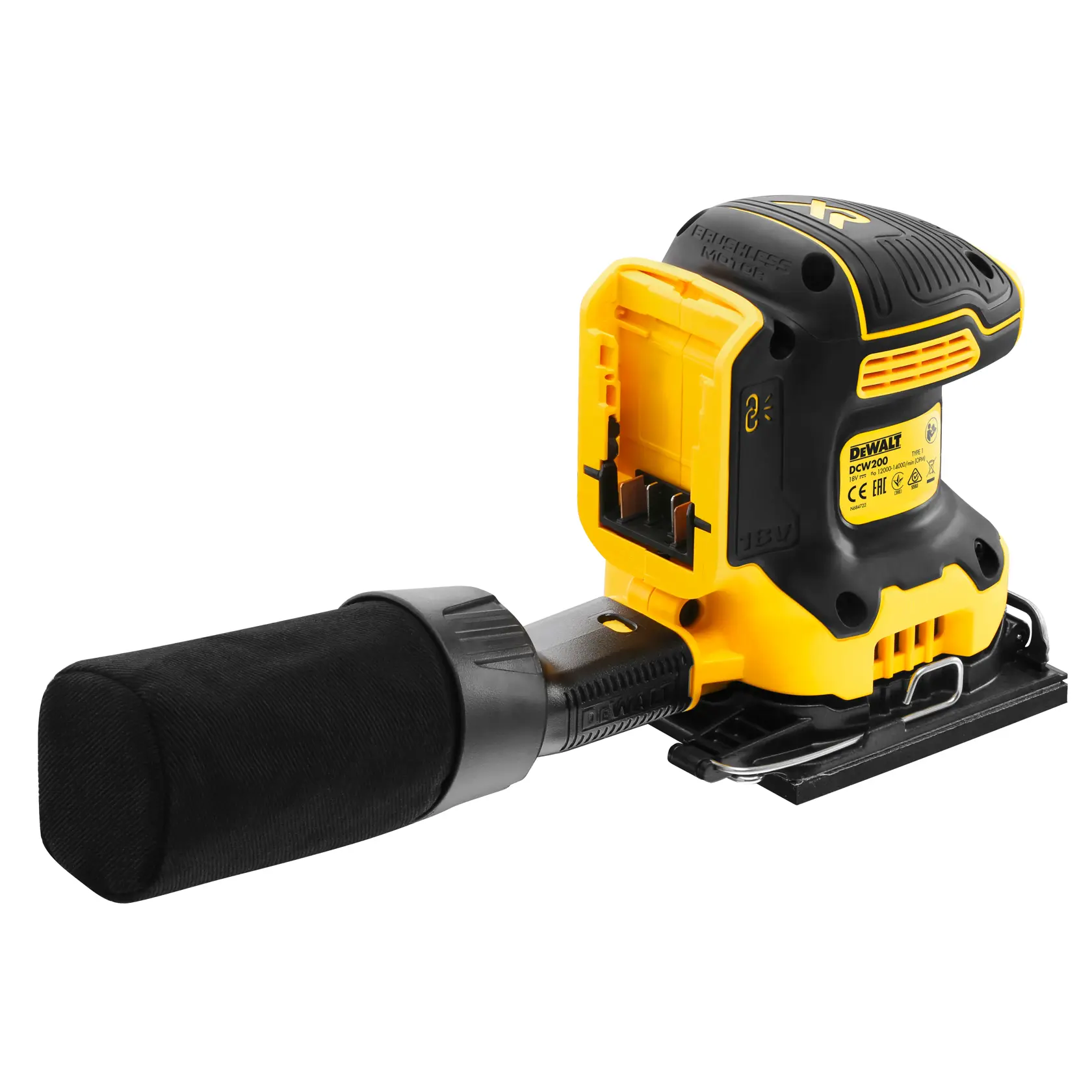 Lijadora Orbital sin escobillas XR 18V 1/4 hoja Electrónica sin cargador/batería