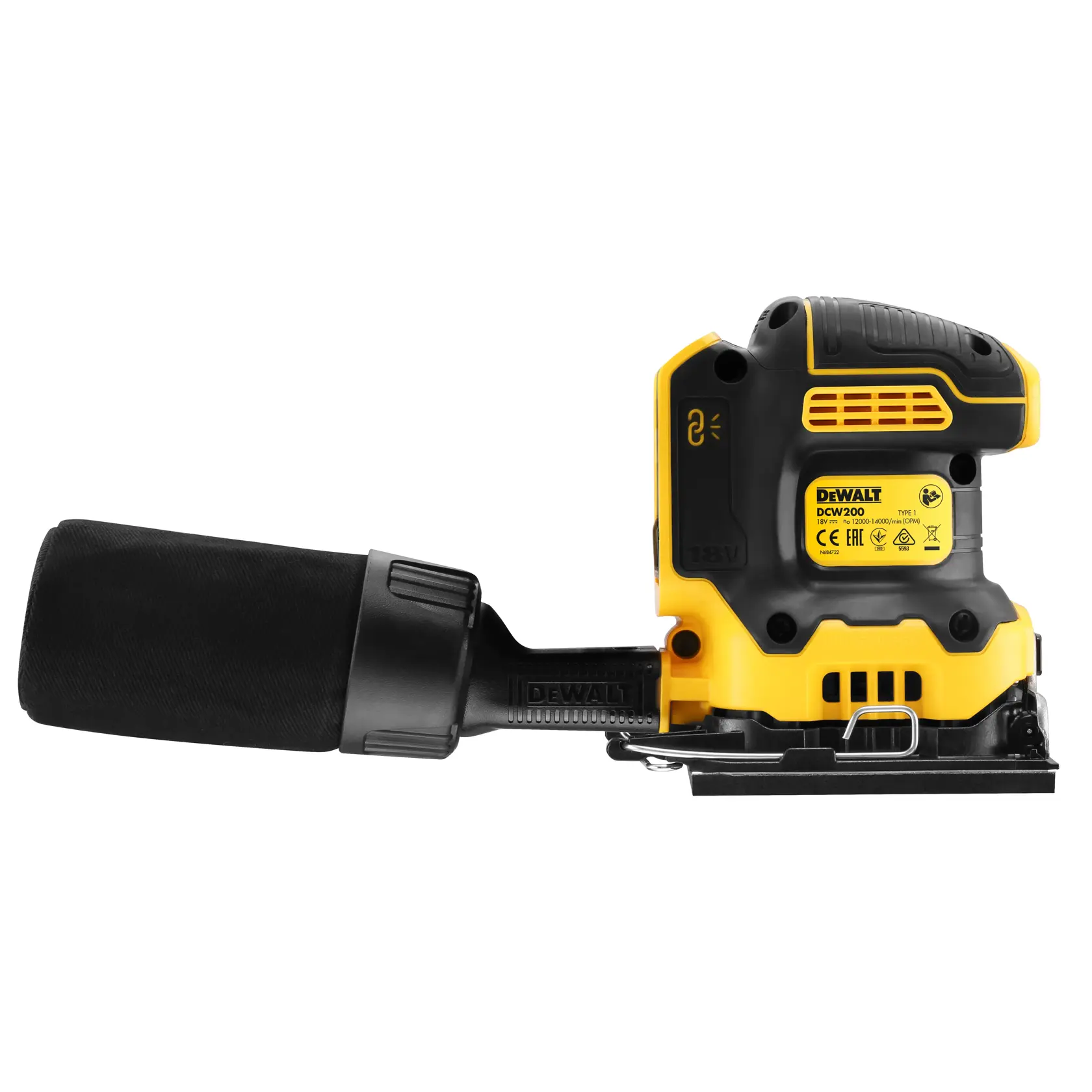 Lijadora Orbital sin escobillas XR 18V 1/4 hoja Electrónica sin cargador/batería