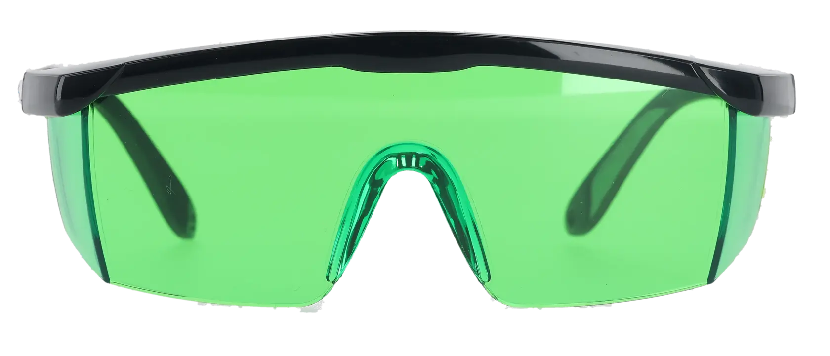 Gafas verdes DEWALT DE0714G-XJ, DE0714G para fotografía. Vista frontal, montura negra, lente verde.