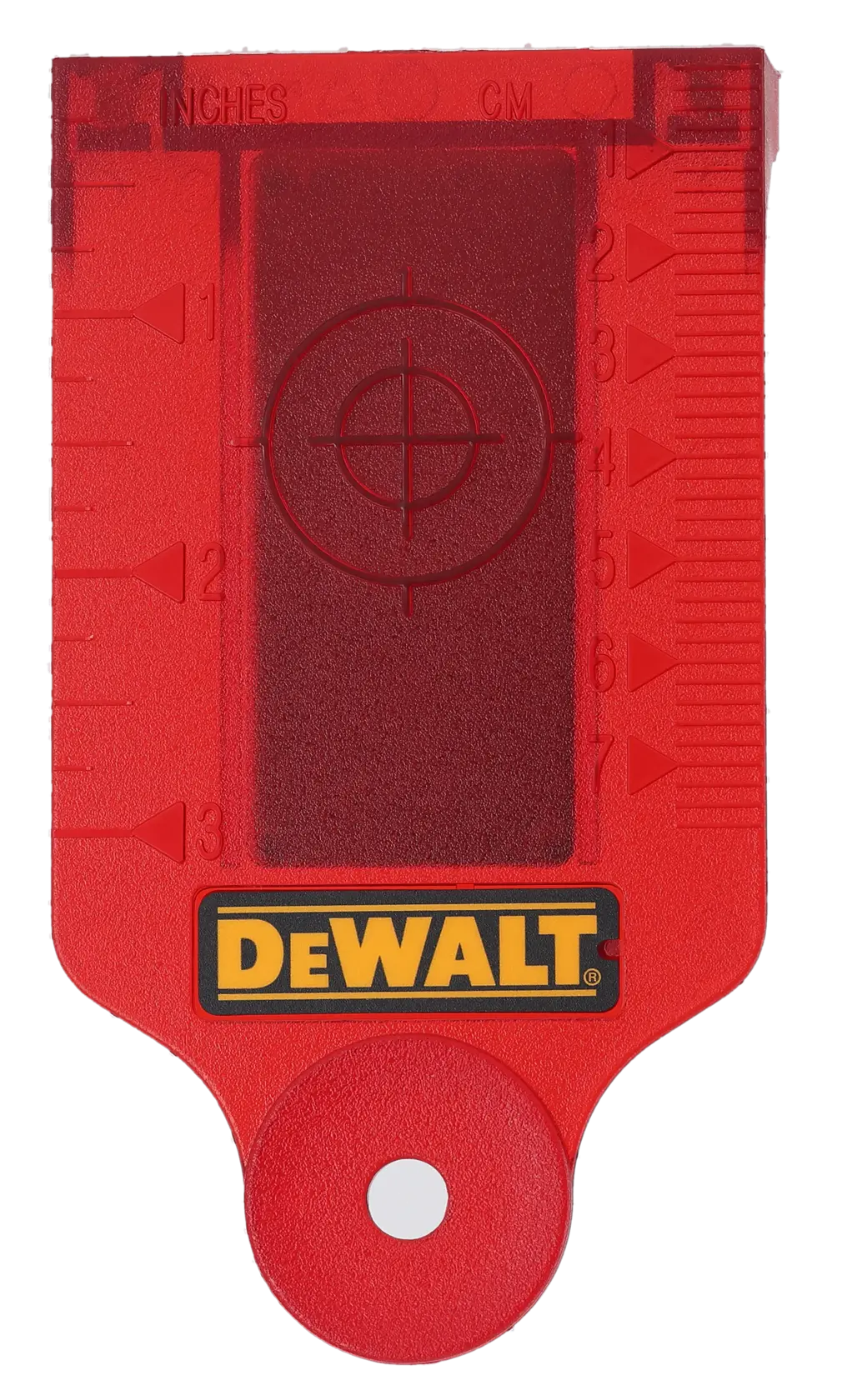 Tarjeta objetivo roja DEWALT, fotografía, modelos DE0730 y DE0730-XJ incluidos.