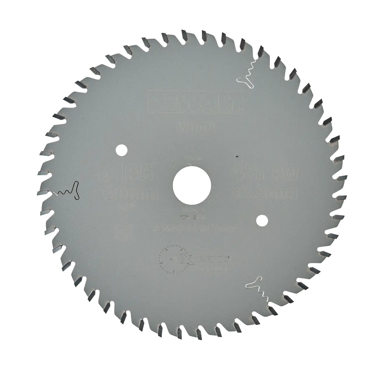 DeWalt Hoja para sierra de incisión 165x20mm 48D ATB madera - acabado fino · DT1090-QZ
