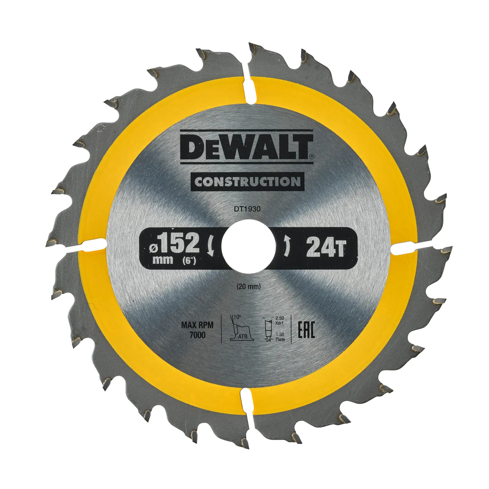 Hoja para sierra circular portátil para construcción 152x20mm 24D ATB +20º