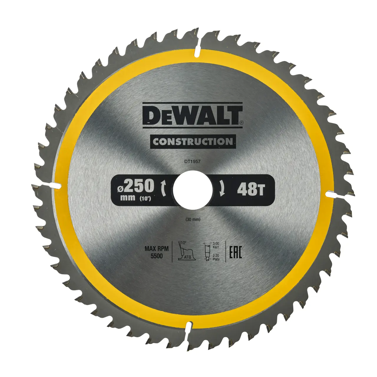 DeWalt Hoja Para Sierra Circular Estacionaria 250X30Mm 48D Atb , 10º · DT1957-QZ