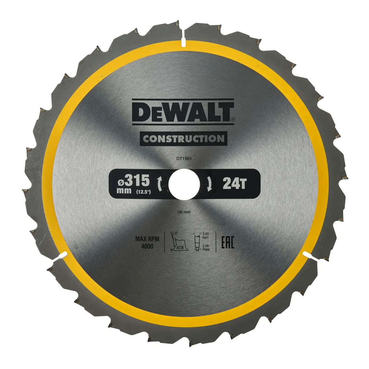 DeWalt Hoja Para Sierra Circular Estacionaria 315X30Mm 24D Atb , 20º · DT1961-QZ