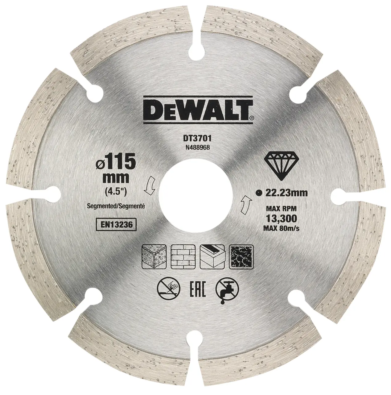 DeWalt Doble disco de diamante  para corte en seco con borde segmentado 115mmx22.2mm, para materiales de construcción · DT20455-QZ