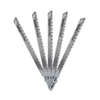 Hoja de sierra de calar HCS, longitud: 116mm, paso de diente: 2.5mm, para cortes limpios en madera, aglomerado, contrachapado y laminados de hasta 65mm de espesor