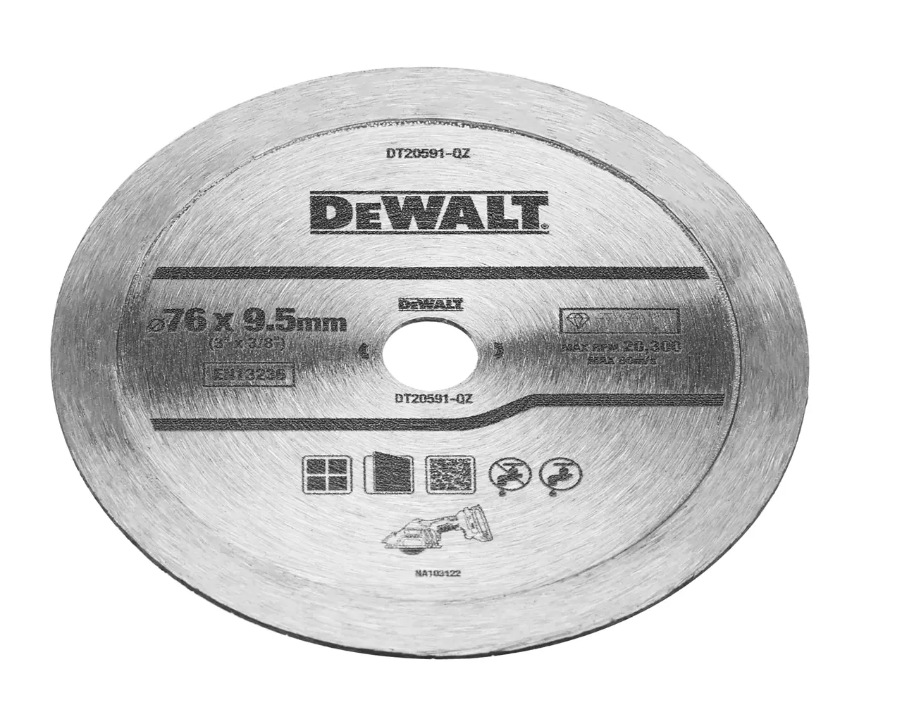 DeWalt Disco de diamante borde continuo 76mm para azulejos · DT20591-QZ