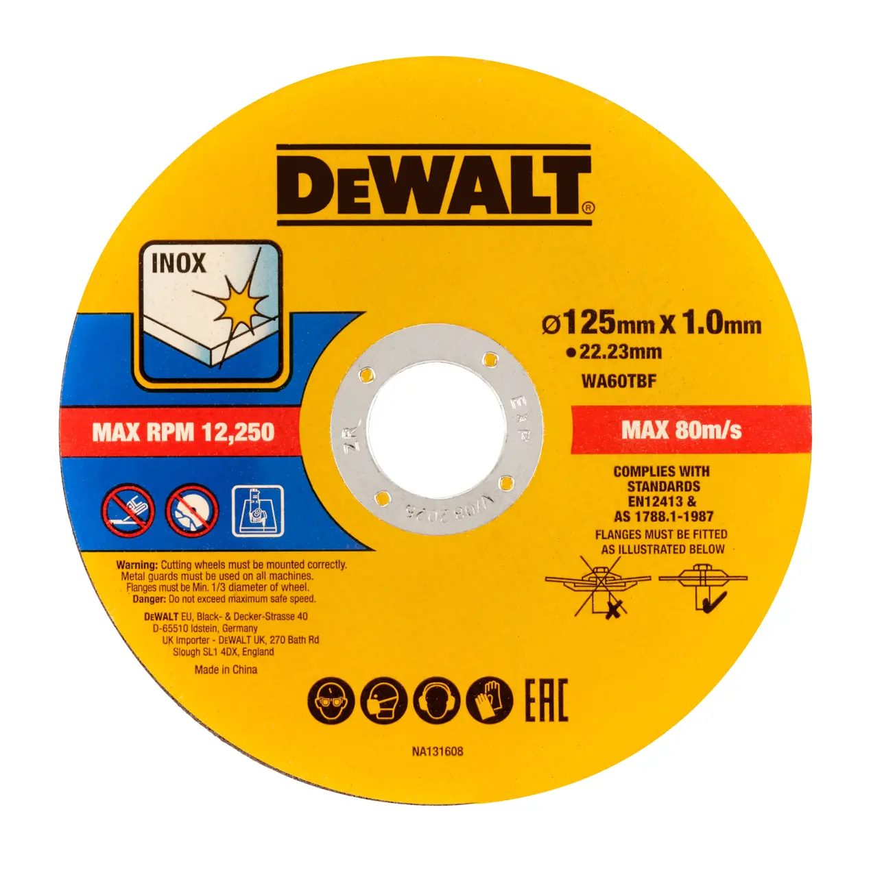 DeWalt Cubo de 50 discos de 125mm x 1mm · DT20598-QZ