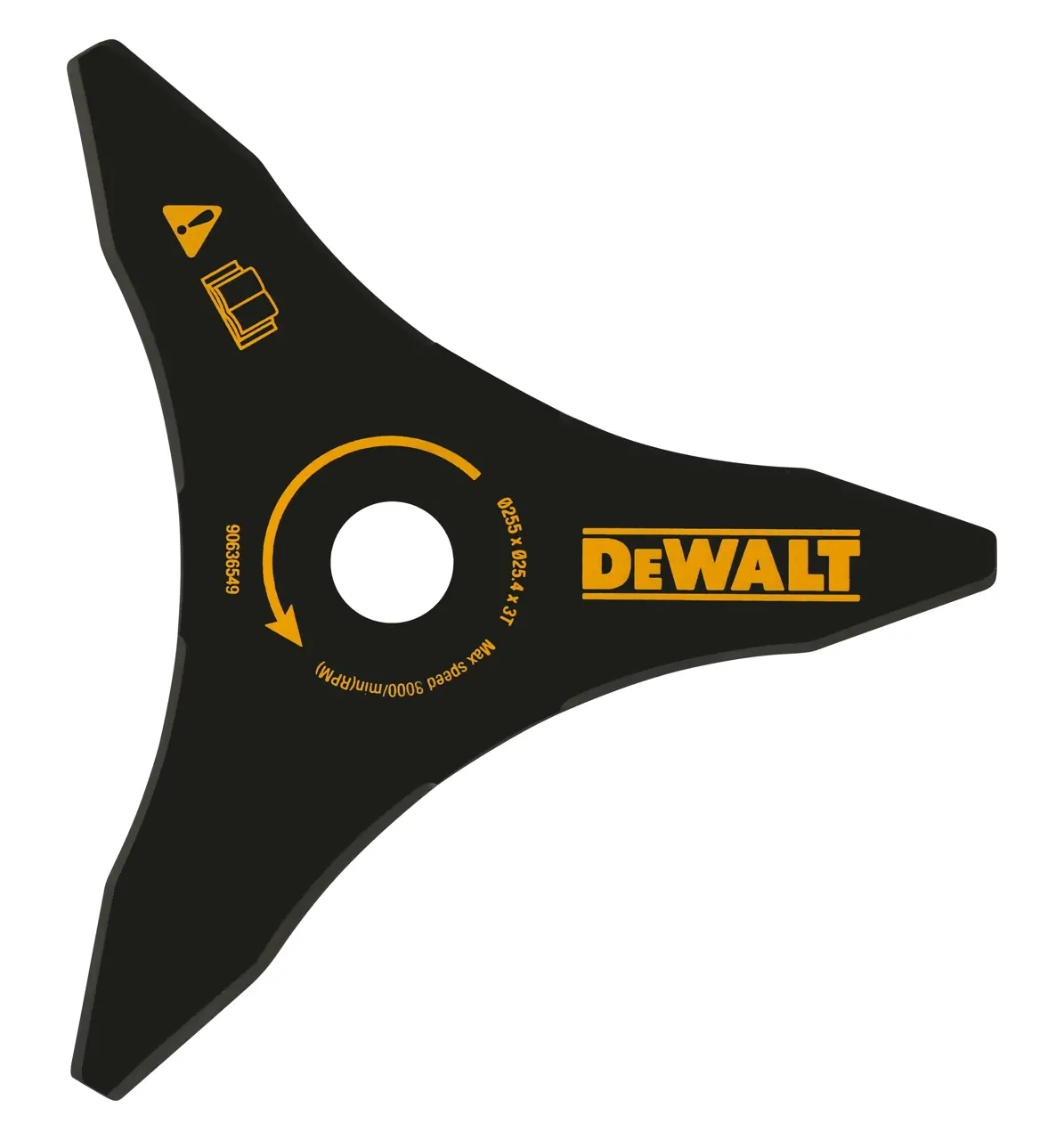DeWalt Cuchilla para matorrales de 250 mm. Para cortar y eliminar hierbas difíciles y setos espinosos. Para desbrozadora DEWALT  DCM571 · DT20653-QZ