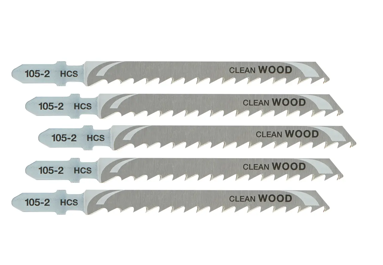 DeWalt Hoja de sierra de calar HCS, longitud: 100mm, paso de diente: 4mm, para cortes muy rectos rápidos en madera y aglomerado de hasta 60mm de espesor (hoja extragruesa) · DT2075-QZ