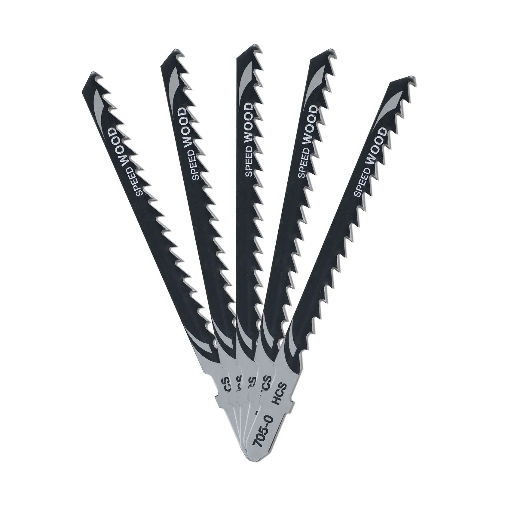 Hojas de sierra DEWALT para madera, SKUs DT2077, DT2077-QZ, desplegadas en fondo blanco.