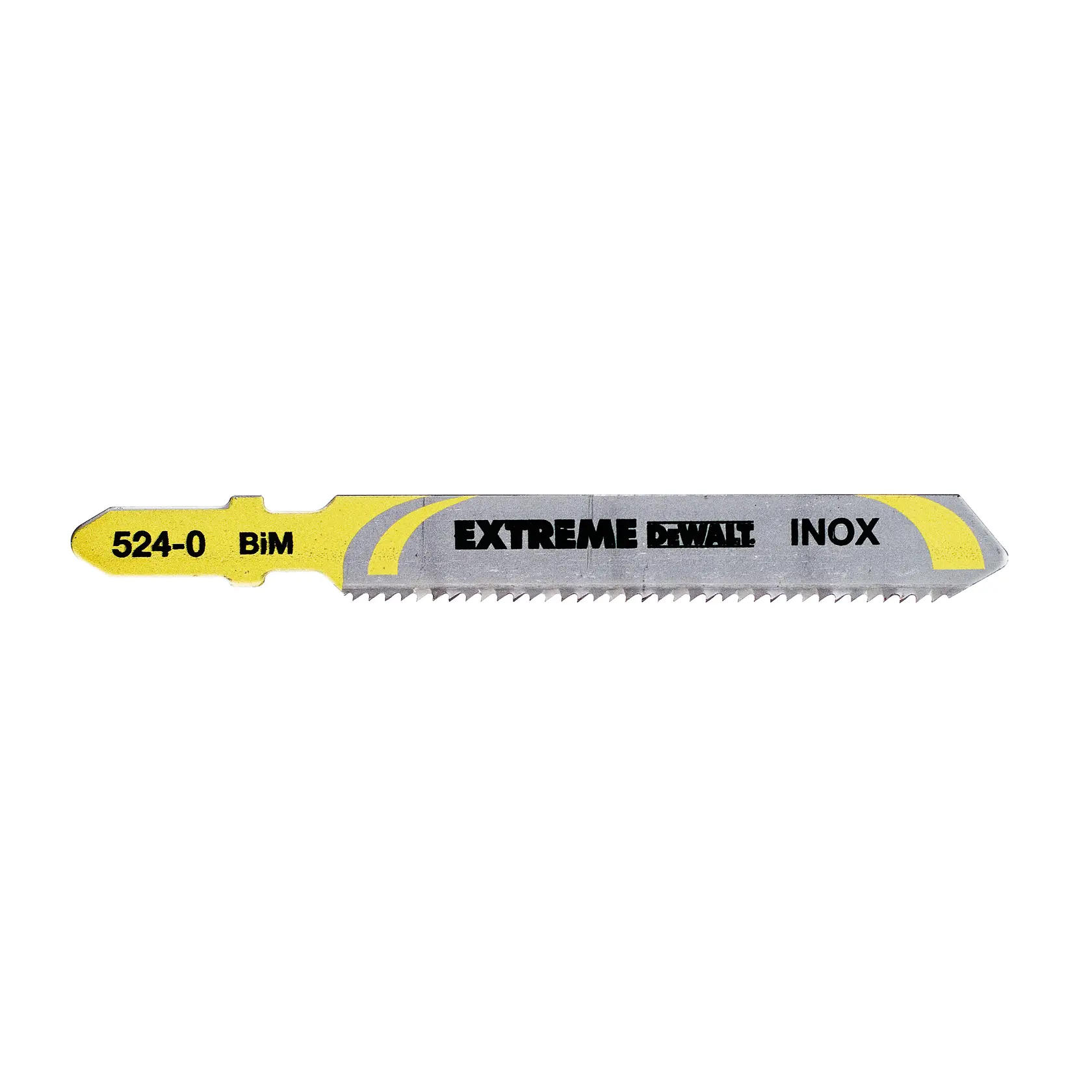 Hoja de sierra DEWALT DT2083 con detalles amarillos, para cortar metal.
