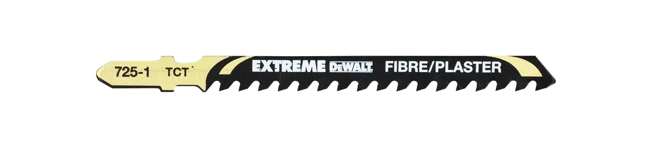 DeWalt Hoja de sierra de calar Extreme bi-metal para material especial, longitud: 100mm, paso de diente: 4.3mm, con puntas de carburo de tungsteno para baldosas de cerámica, fibra de vidrio y plástico reforzado de hasta 20mm de espesor · DT2103-QZ