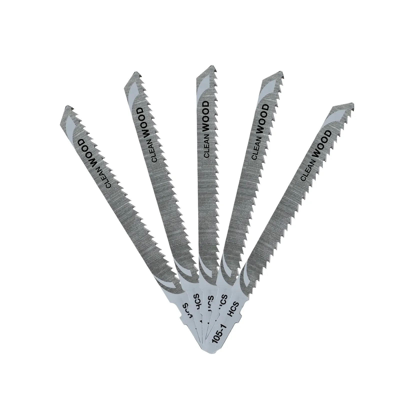 Hoja de sierra de calar HCS, longitud: 100mm, paso de diente: 2.5mm, para cortes rectos finos en madera, aglomerado, contrachapado, laminado y plástico hasta 30mm de espesor