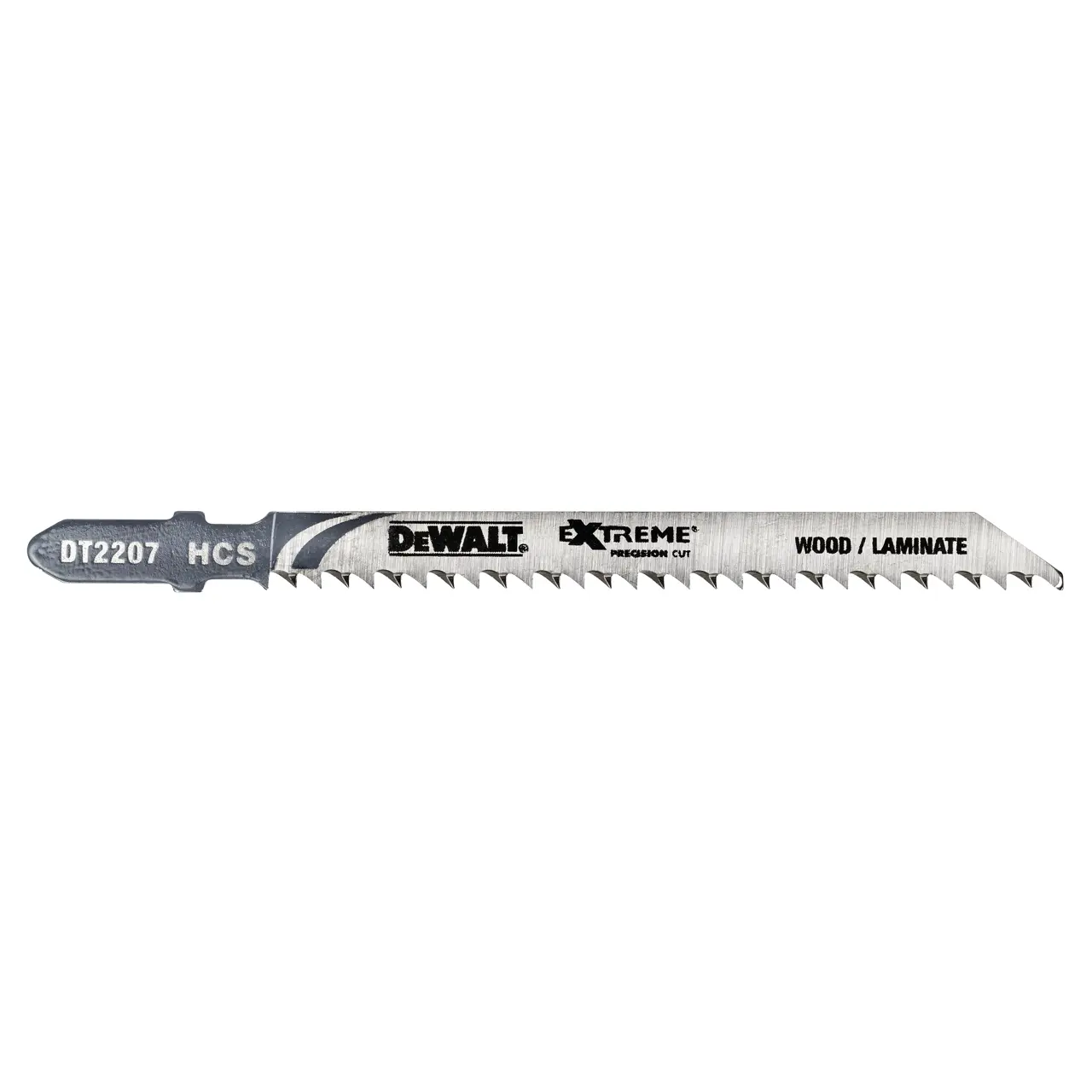 DeWalt Hoja de sierra de calar XPC - HCS, longitud: 100mm, paso de diente: 2.5mm, para cortes limpios y sin astillas de laminados y madera hasta 40mm de espesor · DT2207-QZ