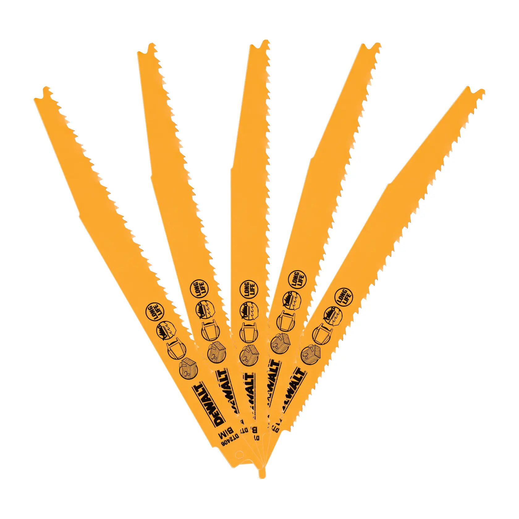 DEWALT® 203mm 6 TPI (madera) hoja recíproca bimetálica (9 pk)