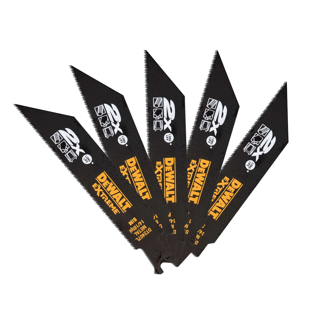 DeWalt Hoja de sierra sable bi-metal Extreme 2X, longitud: 152mm, paso de diente: 1.8-1.4mm para metal · DT2407L-QZ