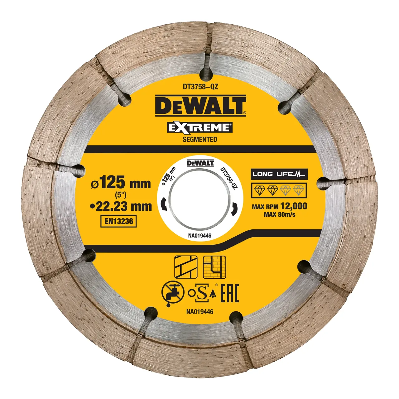 DeWalt Disco de diamante  para mortero 125x22.2mm - Diseño de doble disco · DT3758-QZ