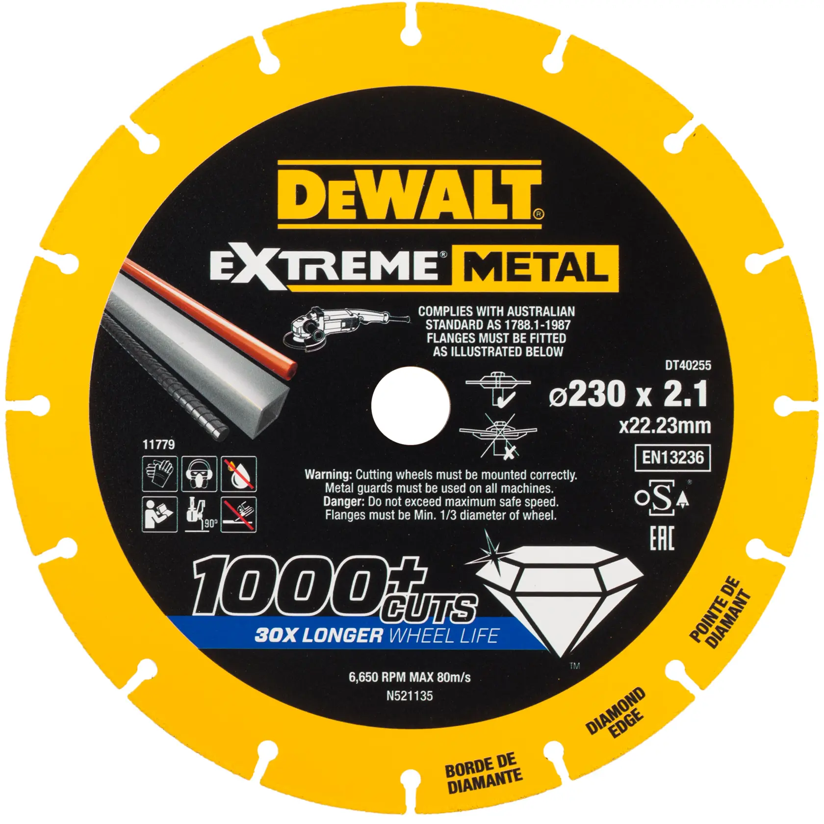 Gráfico que muestra la marca DEWALT XTREME Sub-Compact Series con el eslogan 'Compacto y lleno de rendimiento' sobre un fondo amarillo.