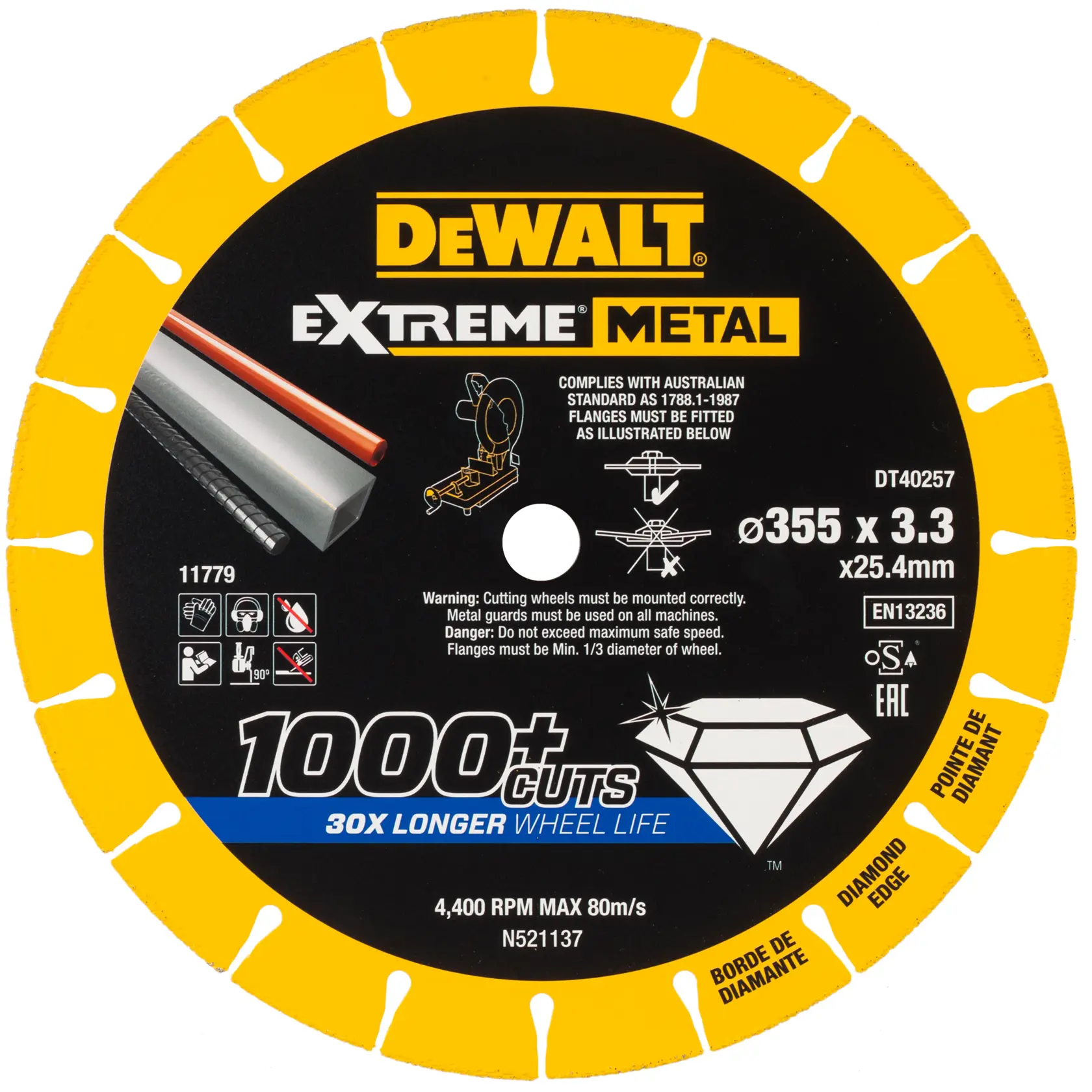 Gráfico que muestra la marca DEWALT XTREME Sub-Compact Series con el eslogan 'Compacto y lleno de rendimiento' sobre un fondo amarillo.
