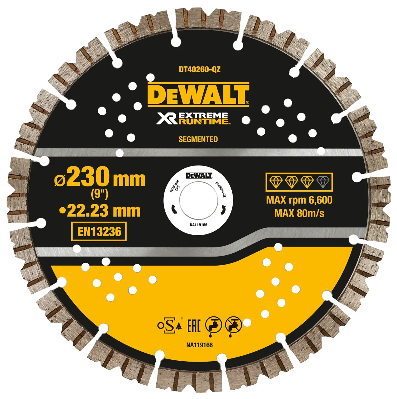 DeWalt Hoja de diamante EXTREME RUNTIME 230mm · DT40260-QZ