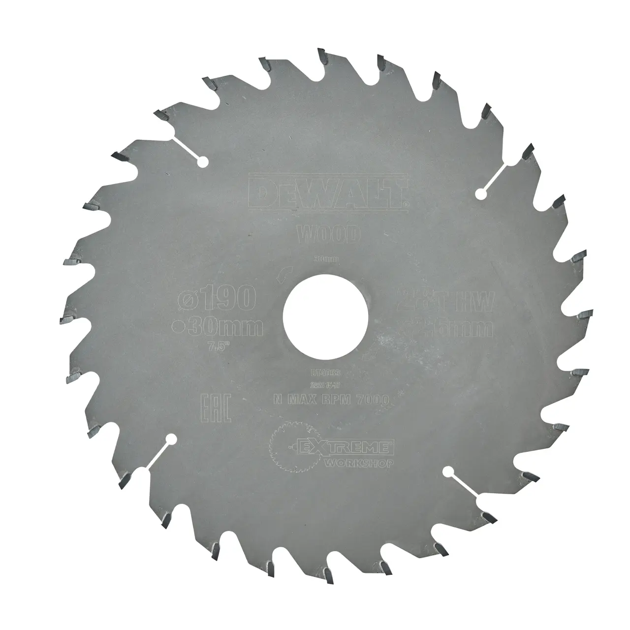 DeWalt Hoja Para Sierra Circular Portátil 190X30Mm 28D  Atb , 10º · DT4033-QZ
