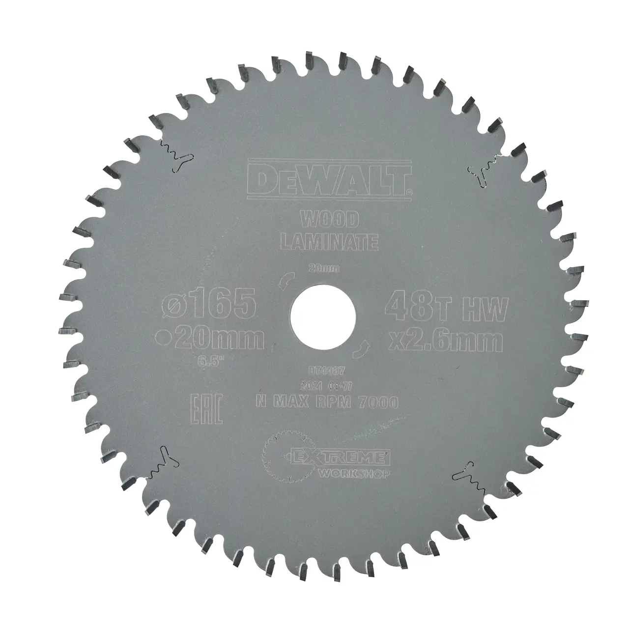 DeWalt Hoja para sierra circular portátil 165x20mm 48D TCG -5º · DT4087-QZ