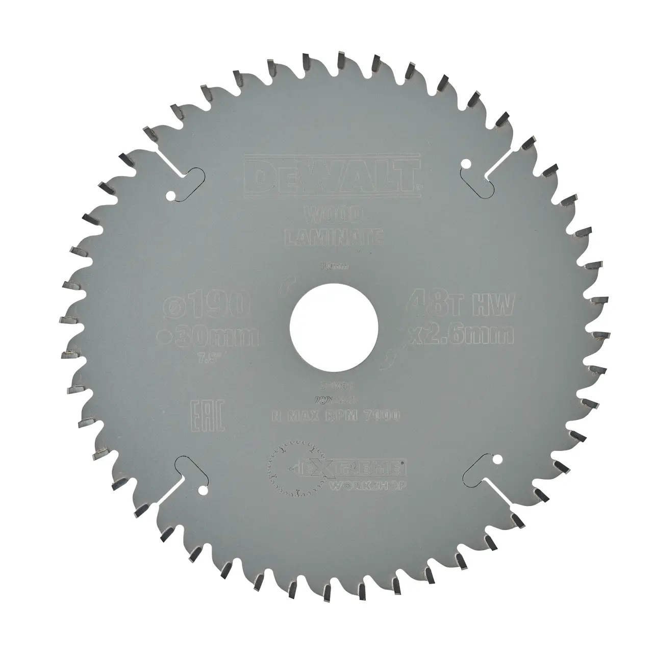 DeWalt Hoja para sierra circular portátil 190x30mm 48D TCG -5º · DT4094-QZ