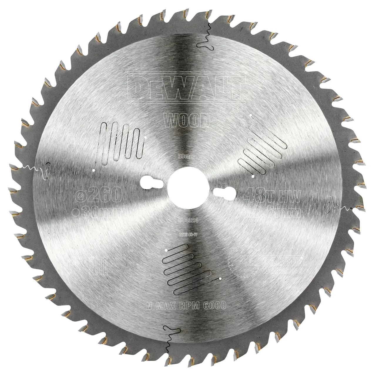 DeWalt Hoja Para Sierra Circular Estacionaria 260X30Mm 48D Atb , 10º · DT4324-QZ