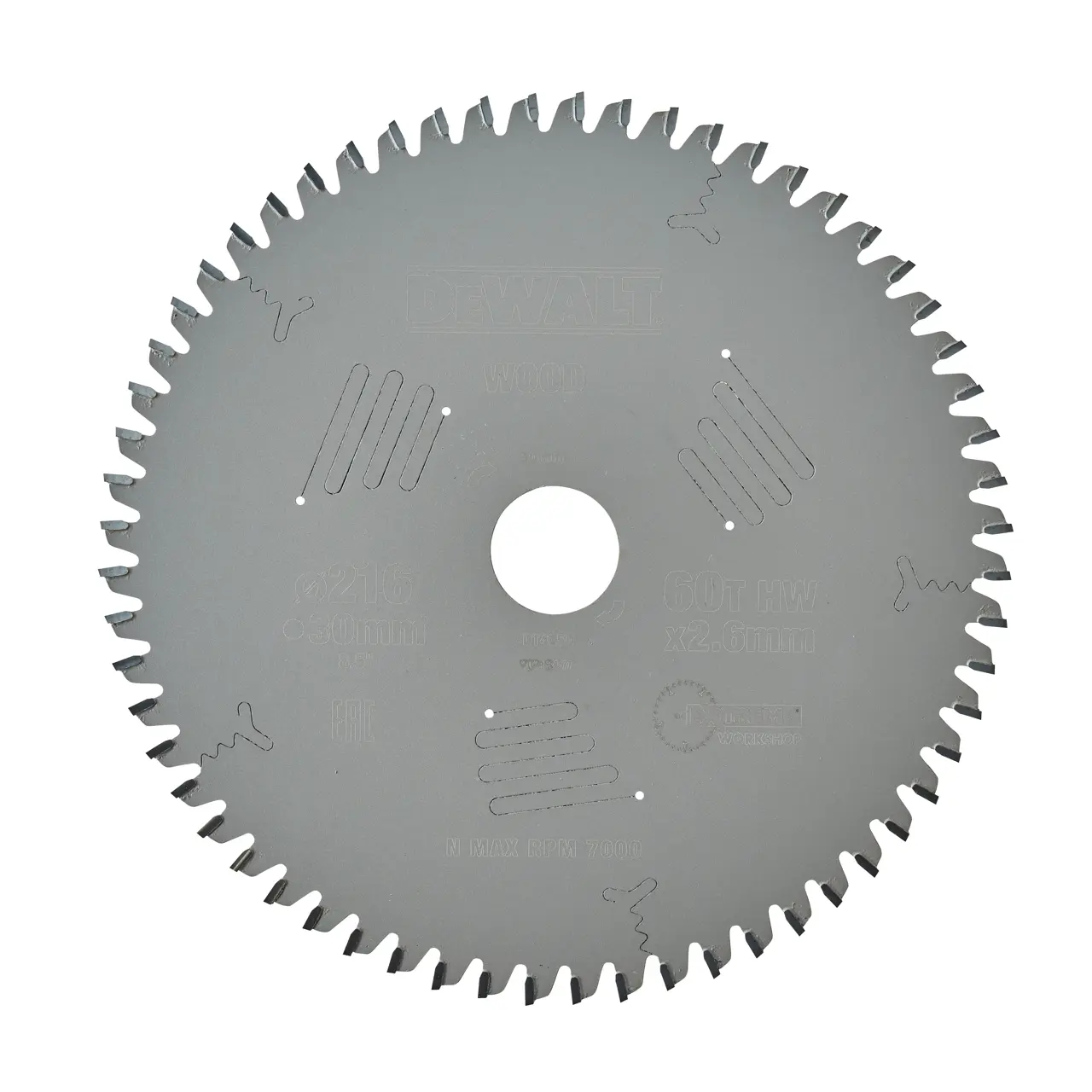 DeWalt Hoja para sierra circular estacionaria 216x30mm 60D ATB -5º · DT4350-QZ